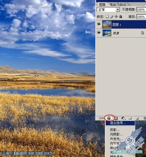 用Photoshop混合选项轻松合成风景照片