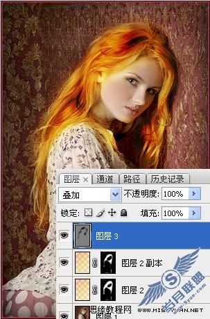 Photoshop调制金黄色秀发美女照片