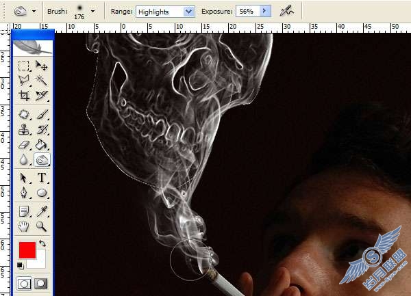 Photoshop合成教程:利用烟雾做出一个超现实的效果【图】_