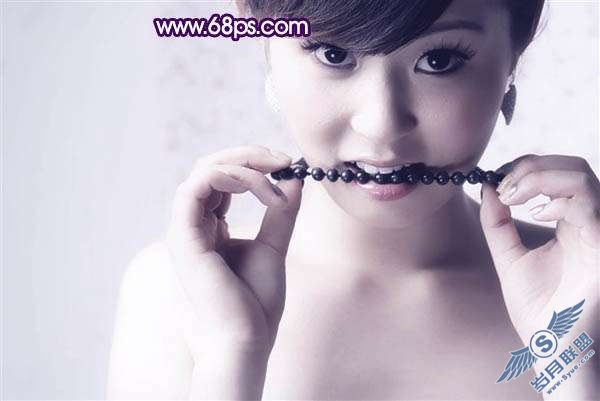Photoshop照片处理:调色出紫灰色的人物照片【图】_