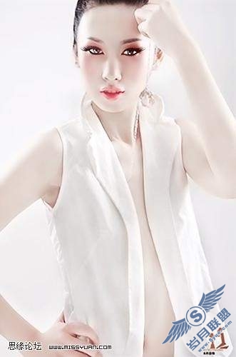 photoshop调出美女白皙冷酷效果