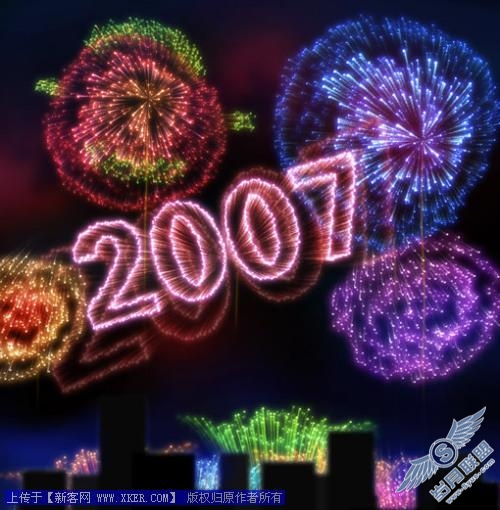Photoshop极坐标滤镜打造烟花详解_天极设计在线整理