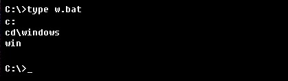 ����type w.bat�鿴�ļ�
