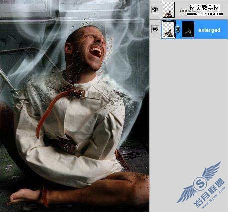 Photoshop合成震撼的狂人呐喊效果【图】_