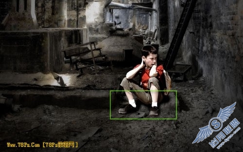 Photoshop合成教程:废墟中的小男孩
