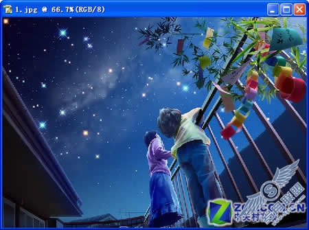 用Photoshop把美女照片制作梦幻桌面