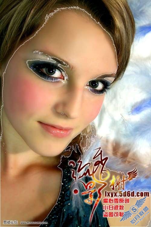 photoshop美容教程:打造美女紫色魔幻亮丽彩妆【图】_
