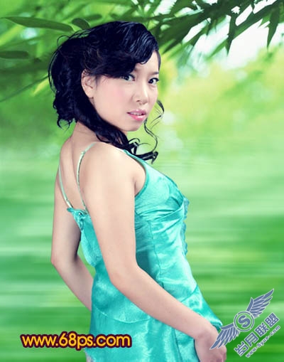 Photoshop打造一幅紫色的古典美女图