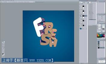 Photoshop制作动感3D字体效果