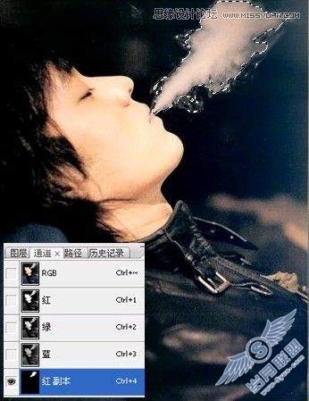 photoshop合成人吹出来云彩效果