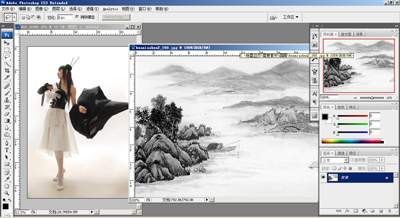 Photoshop后期合成制作水墨写意效果图片