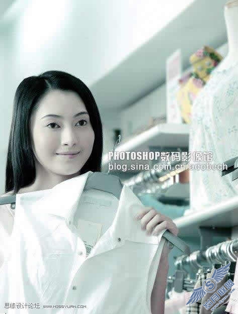 Photoshop调色: MM照片之素雅淡青色调
