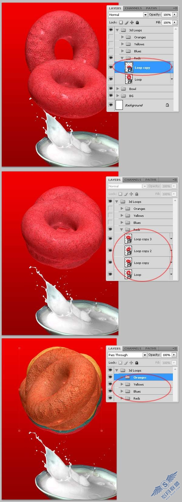 photoshop cs4绘制甜麦圈包装袋