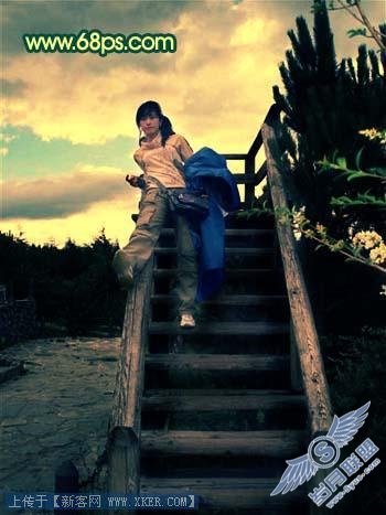 Photoshop打造夕阳下的调皮女孩