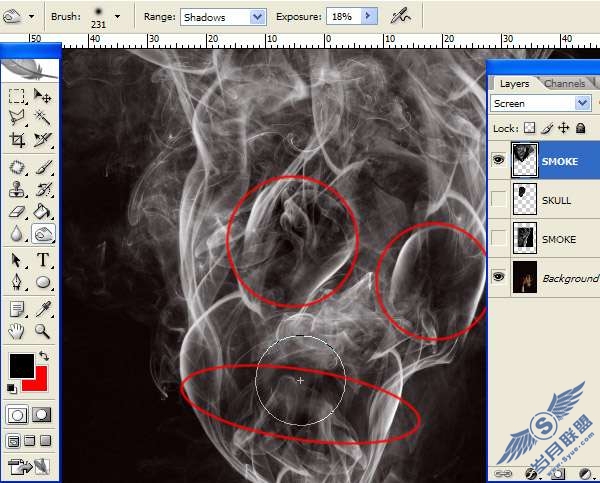 Photoshop合成教程:利用烟雾做出一个超现实的效果【图】_
