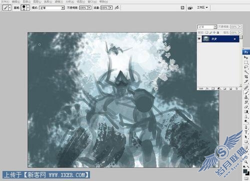 Photoshop加<a href=http://www.syue.com/Digital/ target=_blank class=infotextkey>数码</a>板绘制“困斗”怪兽