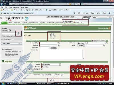 图为:IE8下访问SalesForce