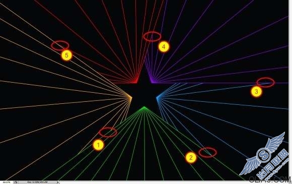 Photoshop与Illustrator结合制作五星闪耀光芒效果图【图】_