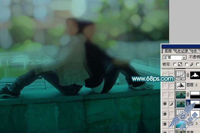 Photoshop照片处理:调出梦幻的青色调外景人物照【图】_