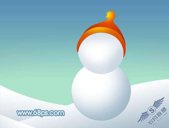 Photoshop制作可爱的卡通雪人教程【图】_