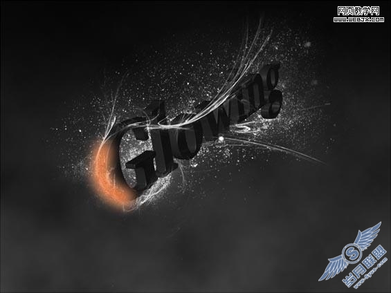 Photoshop制作超酷的光束装饰的立体字