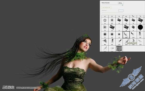 Photoshop合成教程:制作幽暗森林里的绿色魔女【图】_