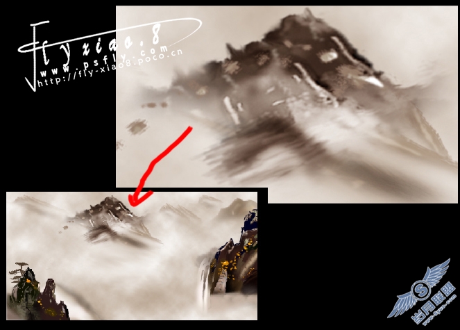 PhotoShop制作山水画