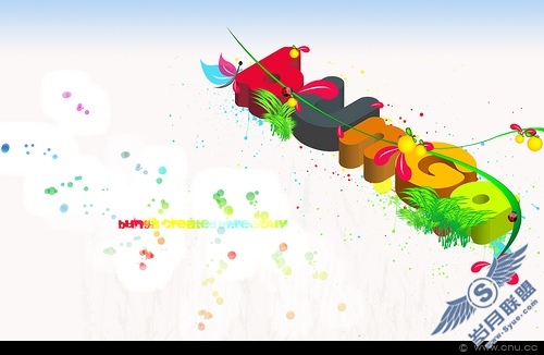 国外3D文字特效插画作品欣赏