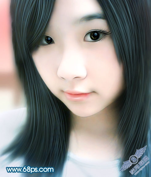 photoshop把曝光过度的人物照片转手绘效果