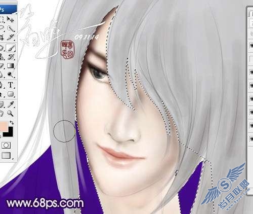 Photoshop鼠绘超酷的白发美男【图】_