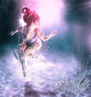 Photoshop教程:调水下人物的艳丽梦幻效果