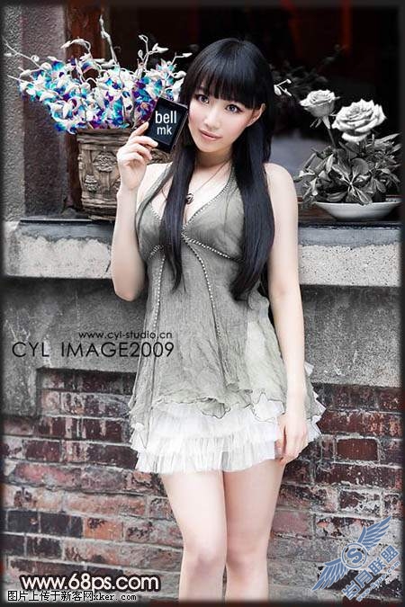 Photoshop快速调整人物照片个性淡灰色