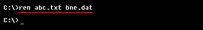 命令:ren abc.txt bne.dat