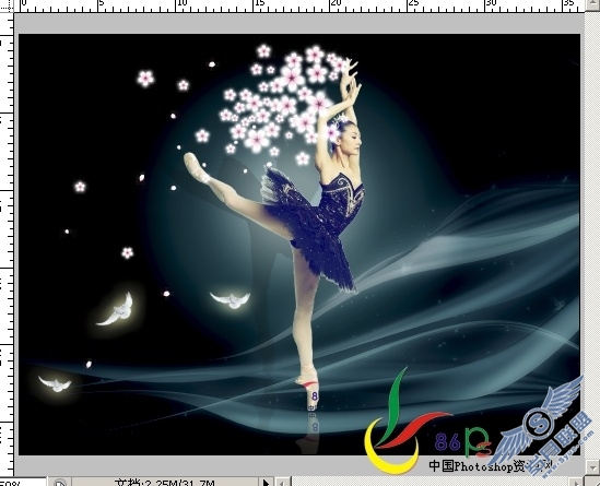 PhotoShop合成月光芭蕾效果教程