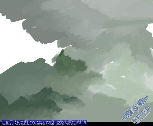 Painter手绘夜色中的海浪_天极设计在线整理