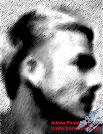 用Photoshop为贝克汉姆画粉笔画素描