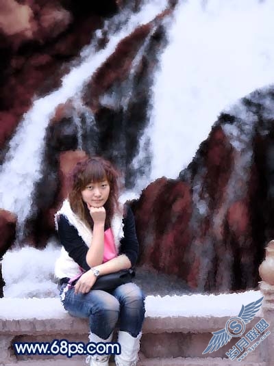 Photoshop调出外景人物照片淡水彩画效果