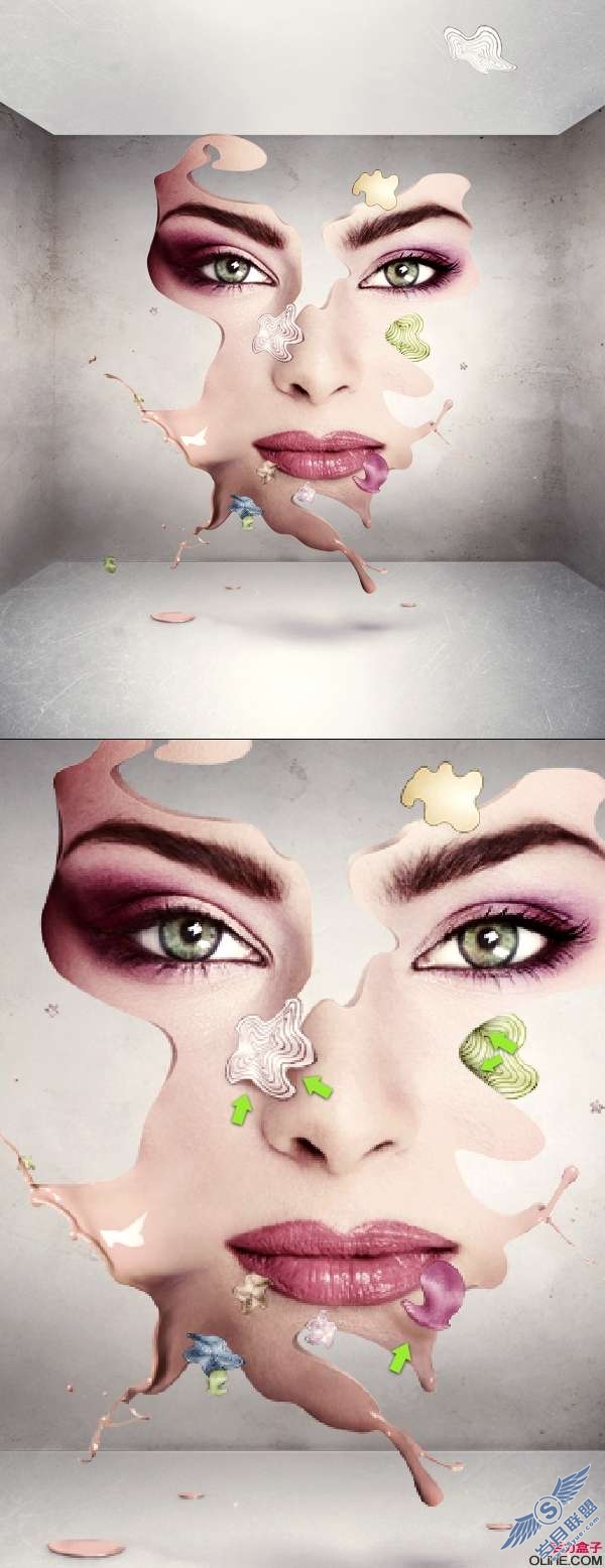 Photoshop插画教程:制作抽象的脸(三)【图】_