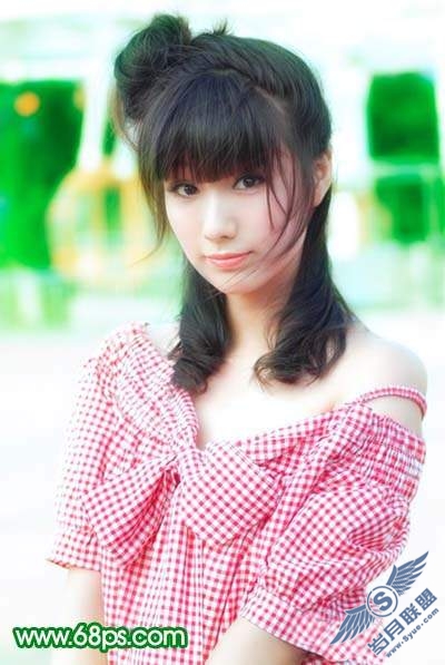Photoshop调出粉嫩色的美女照片