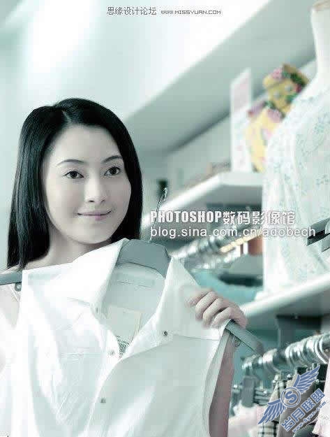 Photoshop调色: MM照片之素雅淡青色调