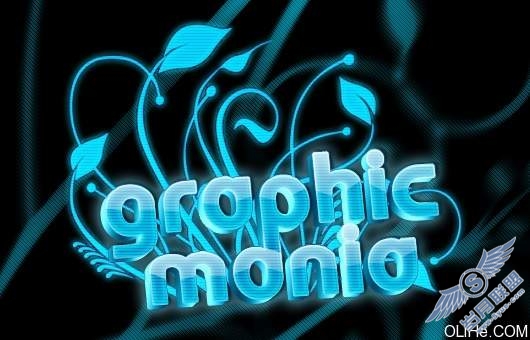 Photoshop教程:玻璃霓虹灯冷色文字效果