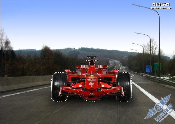 Photoshop照片合成教程:着火的疯狂F1赛车