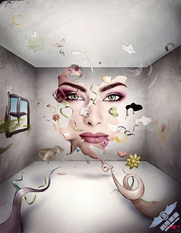 photoshop插画教程:制作抽象的脸(二)【图】_