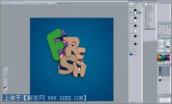 Photoshop制作动感3D字体效果