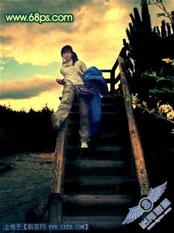 Photoshop打造夕阳下的调皮女孩