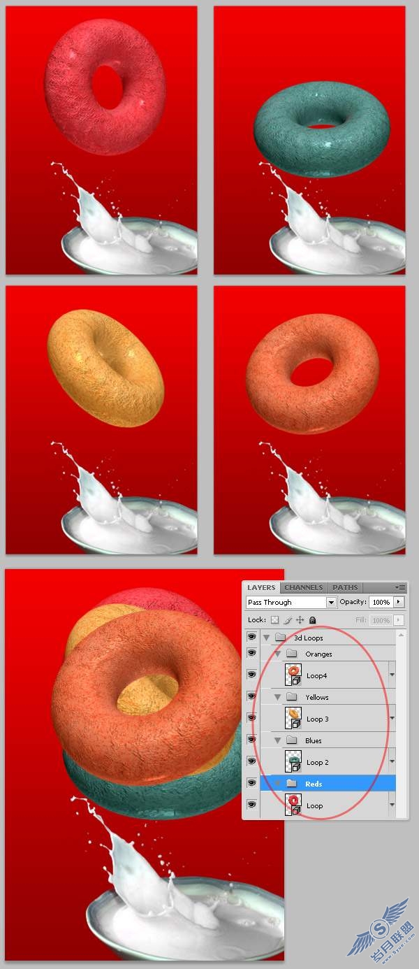 photoshop cs4绘制甜麦圈包装袋
