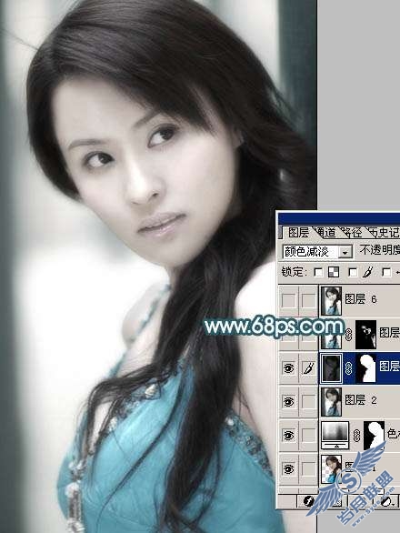 Photoshop照片处理:调色出淡灰色人物质感肤色【图】_