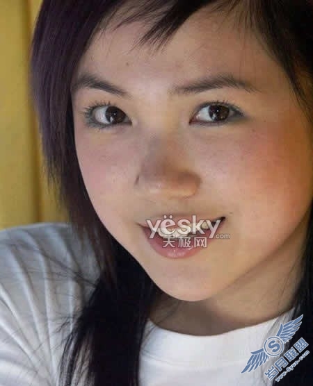 Photoshop美容教程:瞬间消除MM脸部暗斑