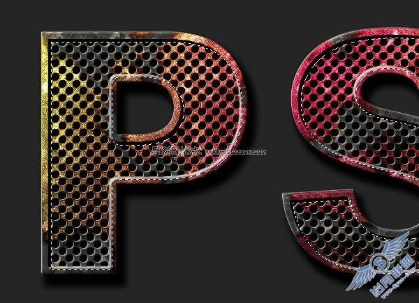 photoshop制作金属质感锈蚀文字