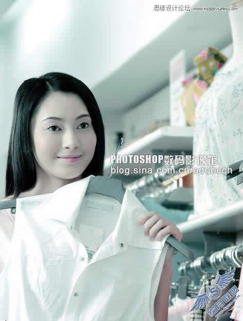 Photoshop调色: MM照片之素雅淡青色调